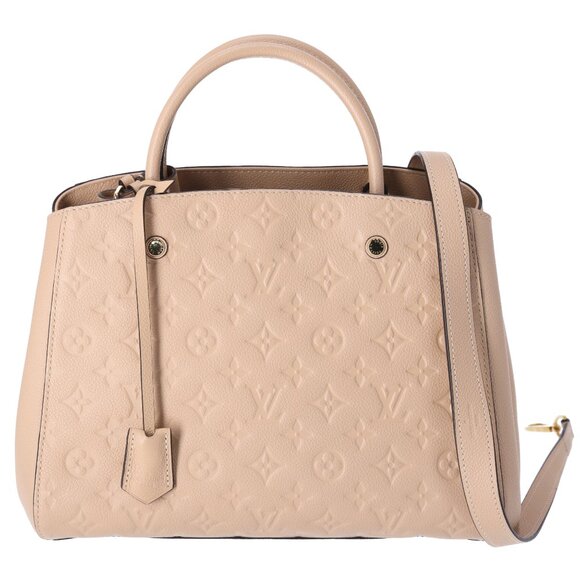 Louis Vuitton Montaigne MM Monogram Empreinte Handbag M41152 Dune - Picture 1 of 9
